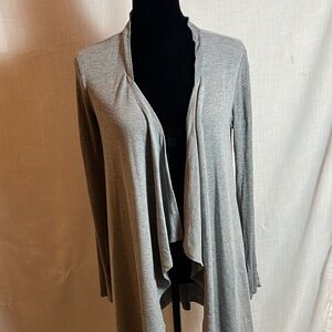 Grey Open Front Cardigan